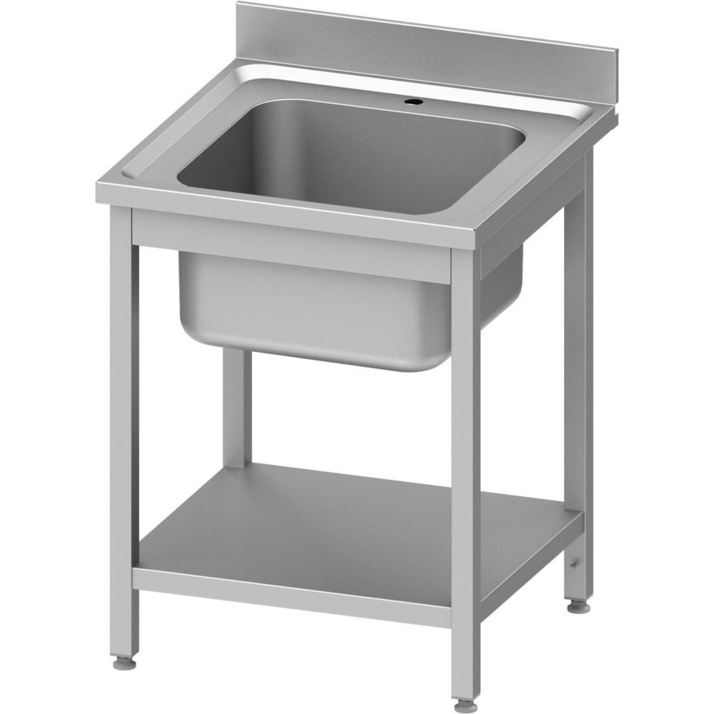 Produktabbildung: Stalgast Spültisch ECO mit Grundboden 600x600x850 mm, mit einem Becken, mit Aufkantung, Selbstmontage