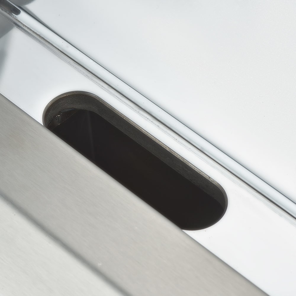 Produktabbildung Nr. 4: Stalgast Verchromte Elektro-Griddleplatte als Tischgerät, 800x700 mm, ½ glatte/½ gerillte Grillfläche, Serie 700 ND