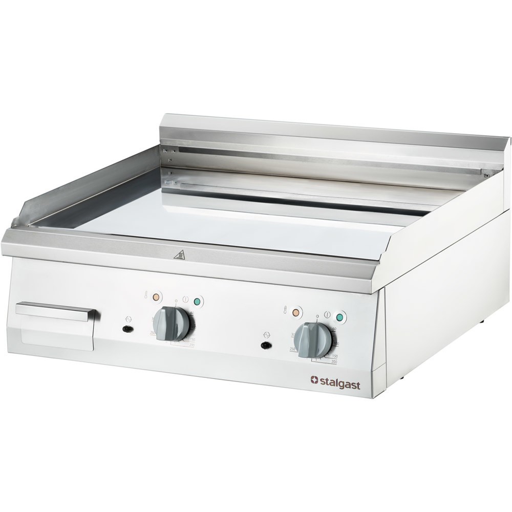 Produktabbildung: Stalgast Verchromte Elektro-Griddleplatte als Tischgerät, 800x700 mm, glatte Grillfläche, Serie 700 ND