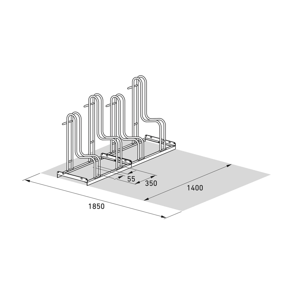 Produktabbildung Nr. 6: wsm® Standparker, 1-seitig, 5 Stellplätze, verzinkt