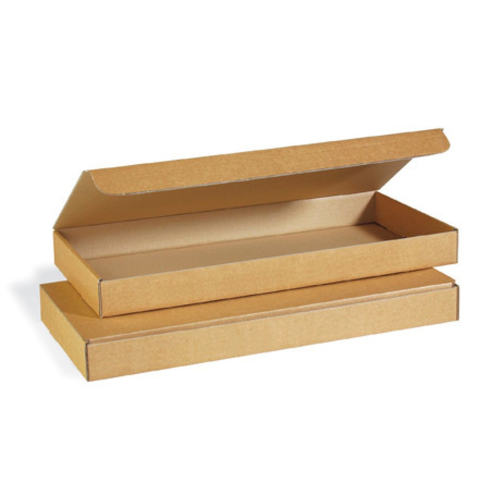 Produktabbildung: Stanzverpackung, braun, 500 x 240 x 48 mm, Fefco 0421, (Tastaturverpackung)