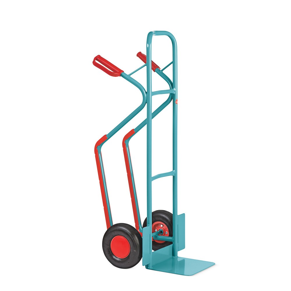 Produktabbildung: Stapelkarre Ameise®, Stahl, mit Gleitkufen, TK 250 kg, Schaufel BxT 320 x 250 mm, Luft-Bereifung