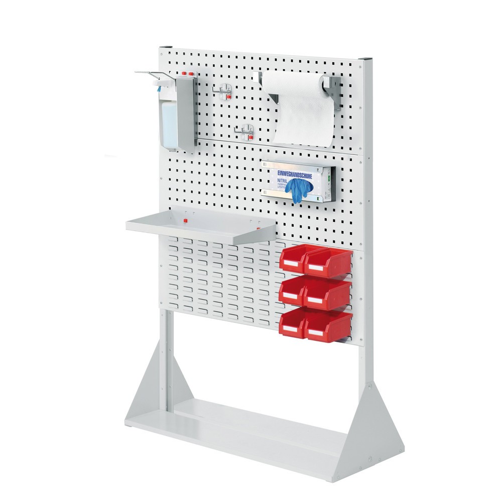 Illustration du produit: Kappes RasterPlan® Station d’hygiène, cloison avec 2 plaques perforées, HxlxP 1 450 x 1 000 x 430 mm, modèle 4
