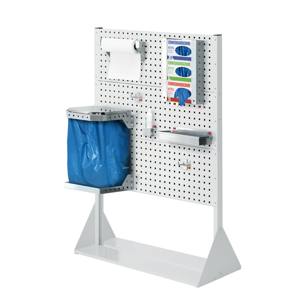 Illustration du produit: Kappes RasterPlan® Station d’hygiène, cloison avec 3 plaques perforées, HxlxP 1 450 x 1 000 x 430 mm, modèle 2