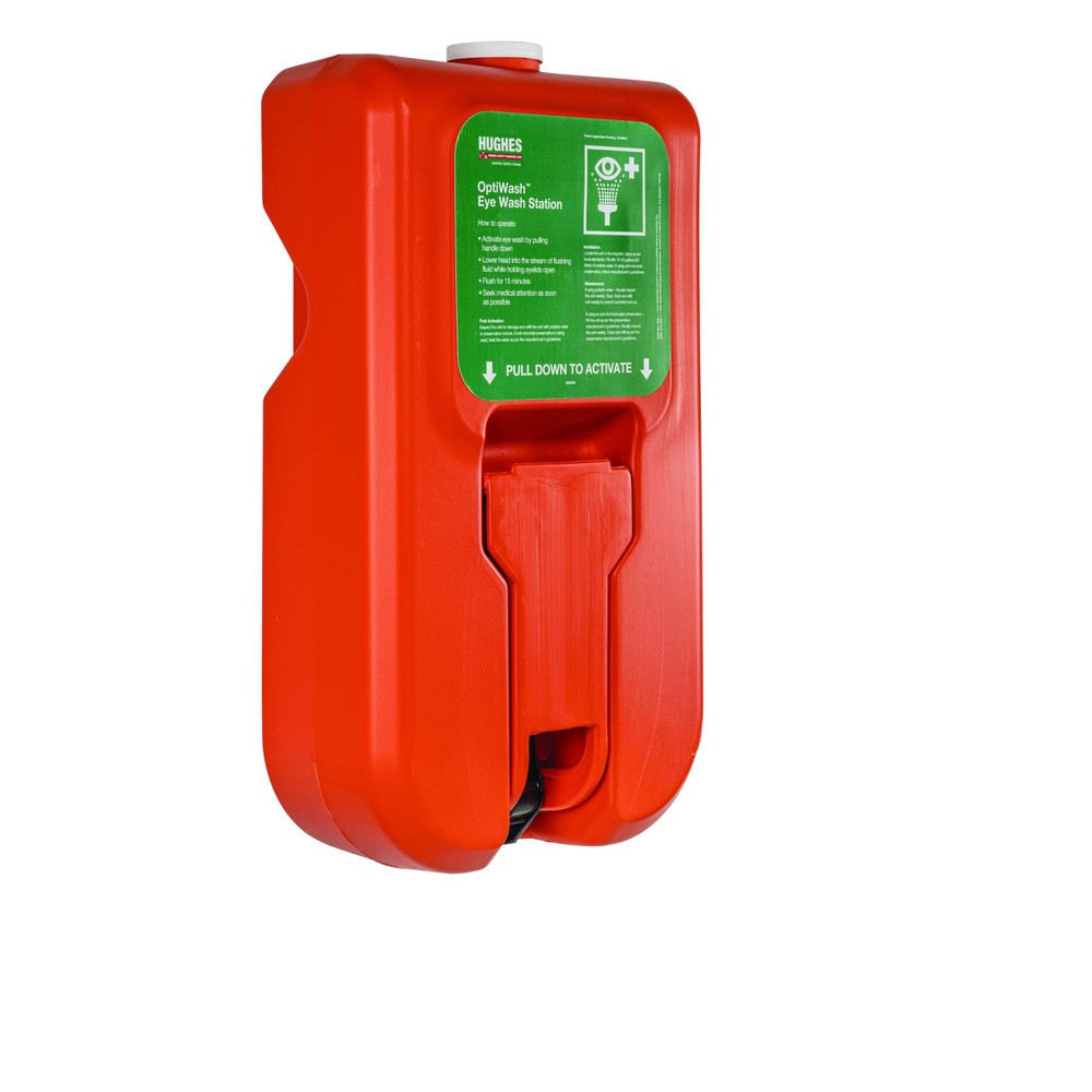 Illustration du produit: Station de lavage oculaire Justrite® OptiWash® OPTI Hughes, autonome, réservoir de 38 litres