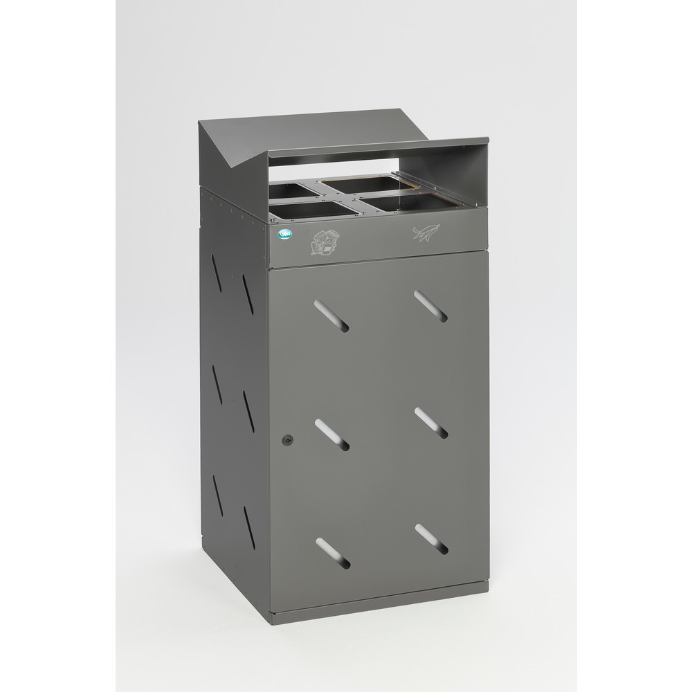 N° de l'image du produit 1 : Station de tri VAR® WS 58, ouvertures d'insertion, 4x 50 litres, fer micacé