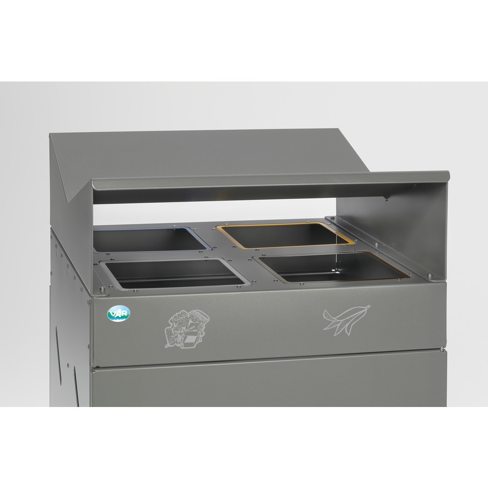 N° de l'image du produit 2 : Station de tri VAR® WS 58, ouvertures d'insertion, 4x 50 litres, fer micacé