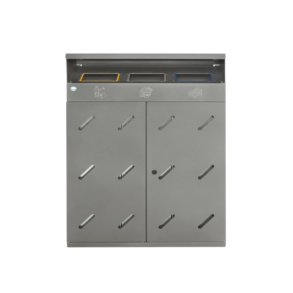 Illustration du produit: Station de tri VAR® WS 89, ouvertures d'insertion, 3x 100 litres, fer micacé
