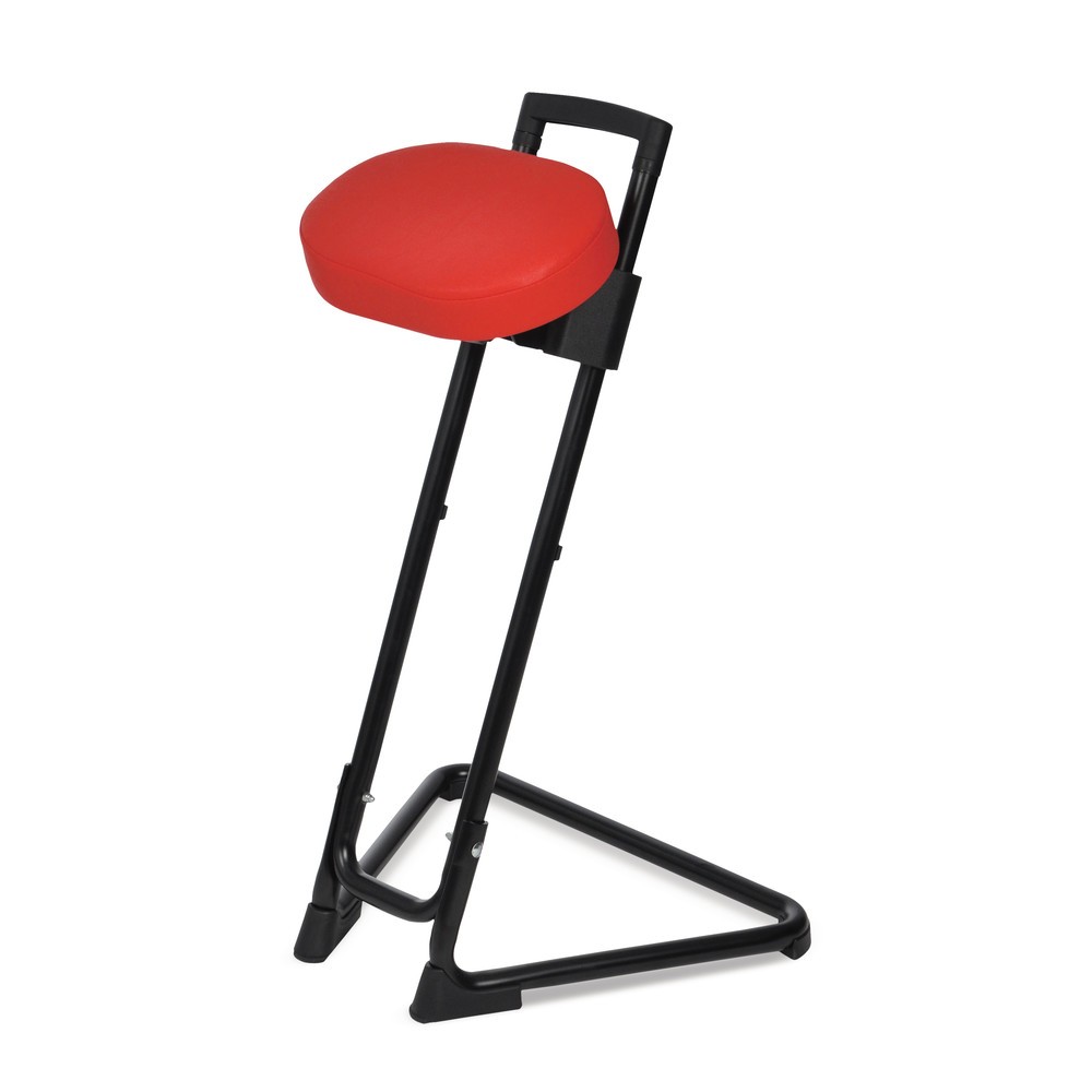 Produktabbildung Nr. 2: Stehhilfe, schwenk- und neigbarer Kunstledersitz, Sitzhöhe 600-850 mm, feuerrot/schwarz