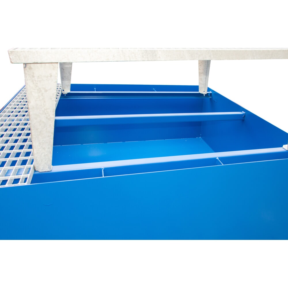 Produktabbildung Nr. 7: Steinbock® Auffangwanne aus Stahl für 1x KTC/IBC, inkl. Abfüllaufsatz, blau