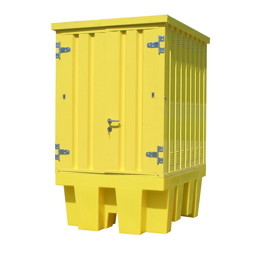 Produktabbildung: Steinbock® Gefahrstoff-Depot aus Stahl/PE, für 1x 1.000-Liter-KTC/IBC