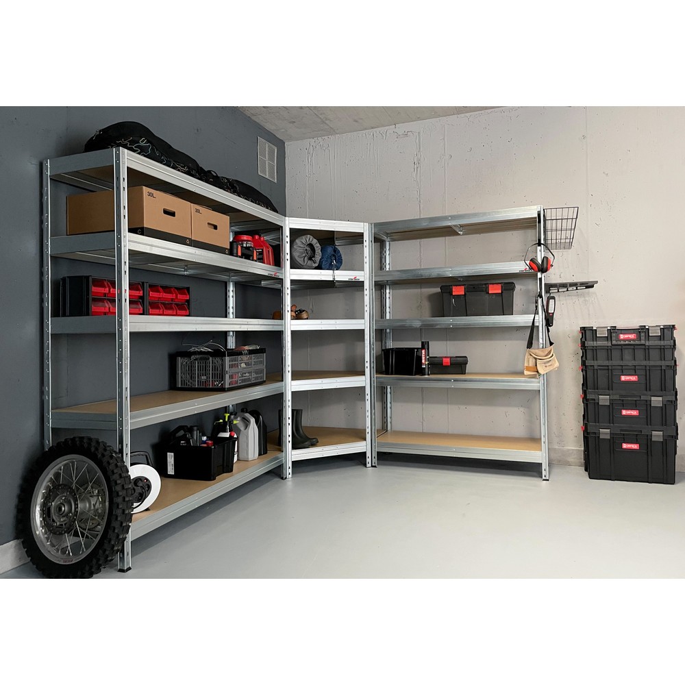 N° de l'image du produit 4 : Steinbock® Schwerlastregal Rivet 1, Fachlast 300 kg, HxBxT 1.800 x 1.200 x 450 mm