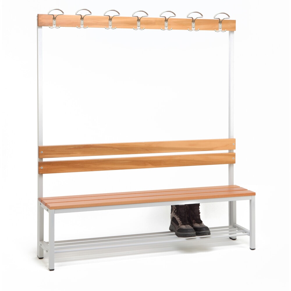Produktabbildung Nr. 6: Steinbock® Umkleidesitzbank, 1-seitig mit Hakenleiste, Breite 1.500 mm, mit Schuhrost