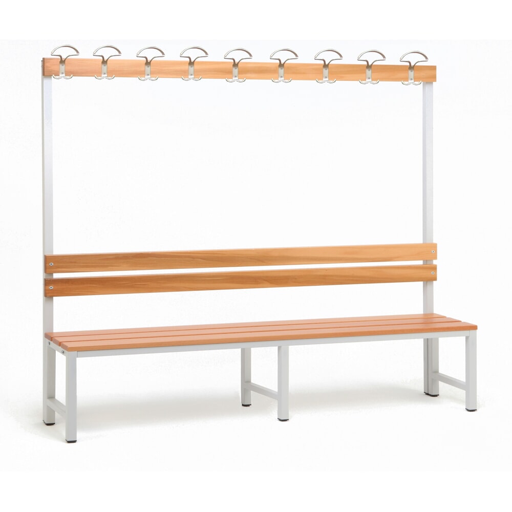 Produktabbildung Nr. 1: Steinbock® Umkleidesitzbank, 1-seitig mit Hakenleiste, Breite 2.000 mm, ohne Schuhrost