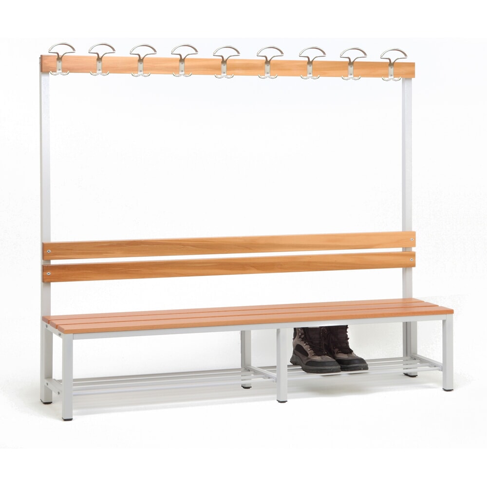 Produktabbildung Nr. 6: Steinbock® Umkleidesitzbank, 1-seitig mit Hakenleiste, Breite 2.000 mm, mit Schuhrost