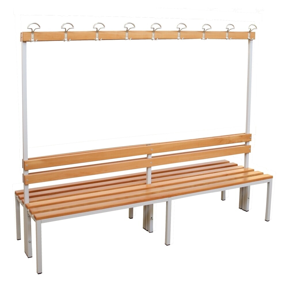 Produktabbildung Nr. 1: Steinbock® Umkleidesitzbank, 2-seitig mit Hakenleiste, Breite 2.000 mm, ohne Schuhrost
