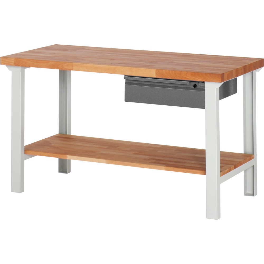 Produktabbildung Nr. 1: Steinbock® Werkbank, mit Schublade u. Ablageboden, HxBxT 840 x 1.500 x 700 mm, RAL 7035/7016