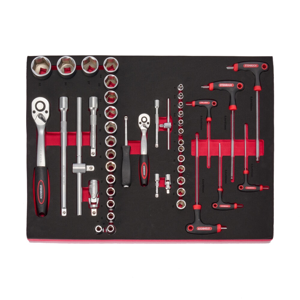 Produktabbildung Nr. 4: Steinbock® Werkstattwagen S, 5 Schubladen, abschliessbar, inkl. 92-teiligem Werkzeugsortiment