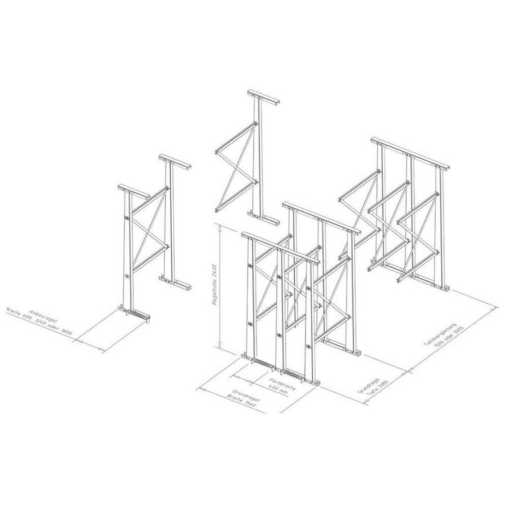Produktabbildung Nr. 2: Stockage vertical de panneaux VLP, complément du module de base, lxP 1 560 x 1 500 mm, 2 compartiments