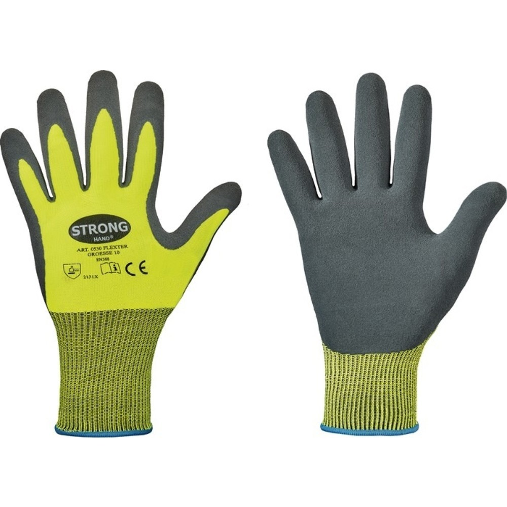 Illustration du produit: STRONGHAND Handschuhe Flexter Gr.8 neogelb/grau EN