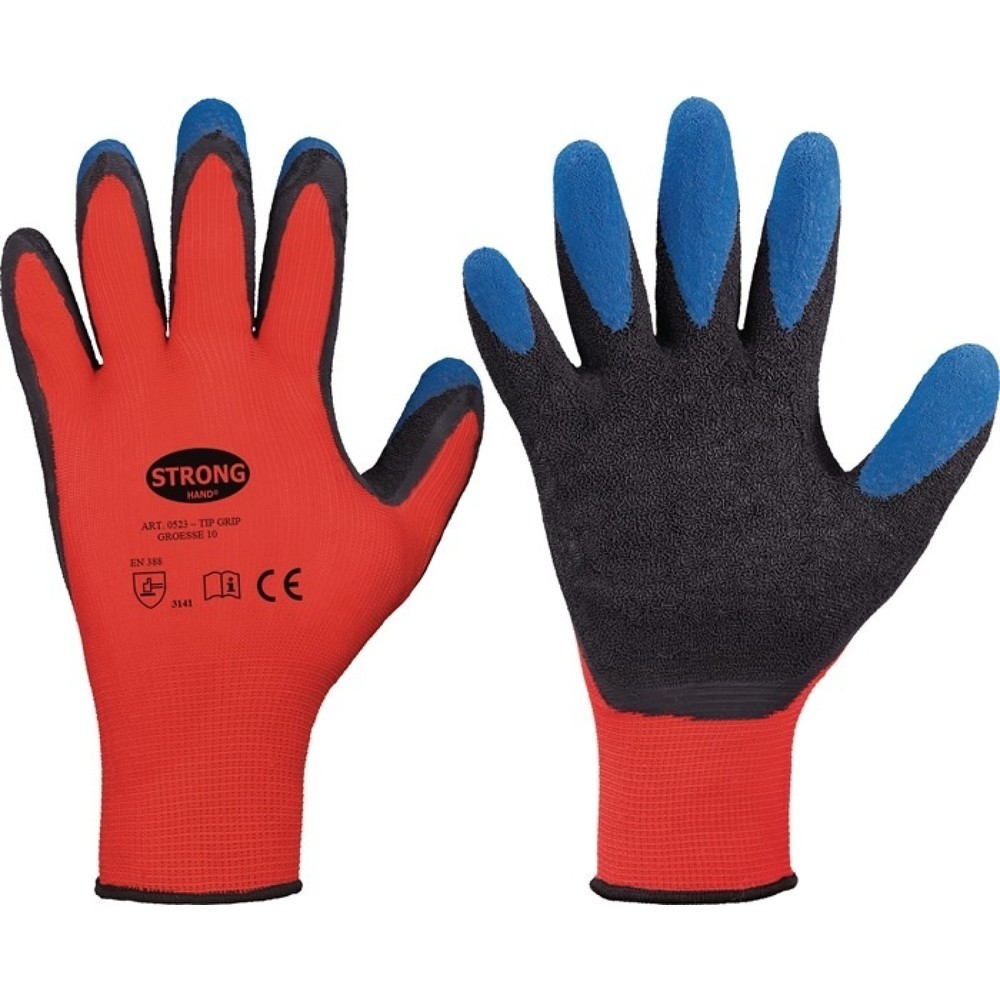 Guanti Da Lavoro TIP Grip Stronghand Con Doppio Rivestimento - Qualità Professionale, Antiscivolo E Resistenti (Taglie 8-11)