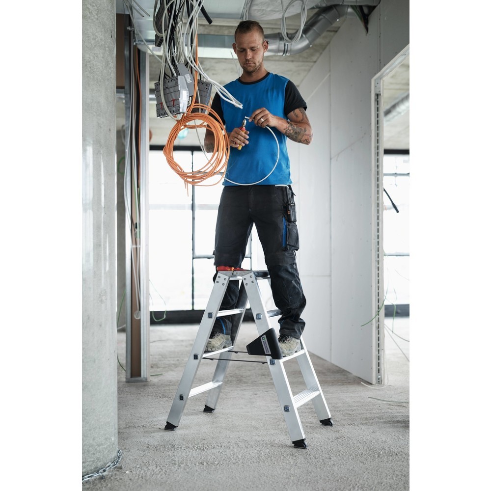 Produktabbildung Nr. 7: Stufen-Stehleiter beidseitig begehbar 2x7 Stufen