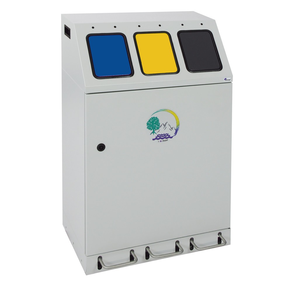 Produktabbildung Nr. 1: stumpf® kompakter Wertstoffsammler mit Fusshebel, 3 x 30 l