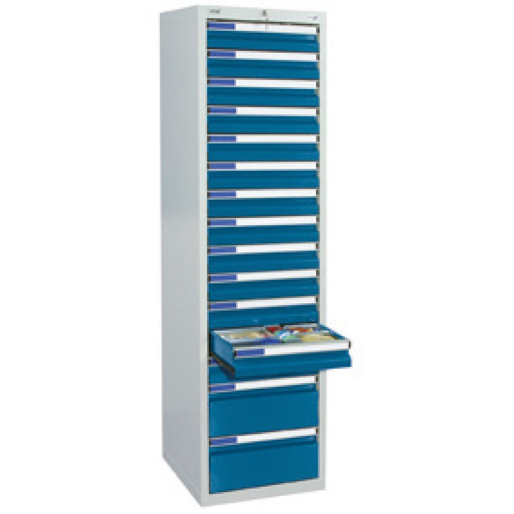 Produktabbildung Nr. 2: stumpf® Schubladenschrank  Premium, Schubladen 17x100 mm, HxBxT 1.800 x 500 x 500 mm, lichtgrau