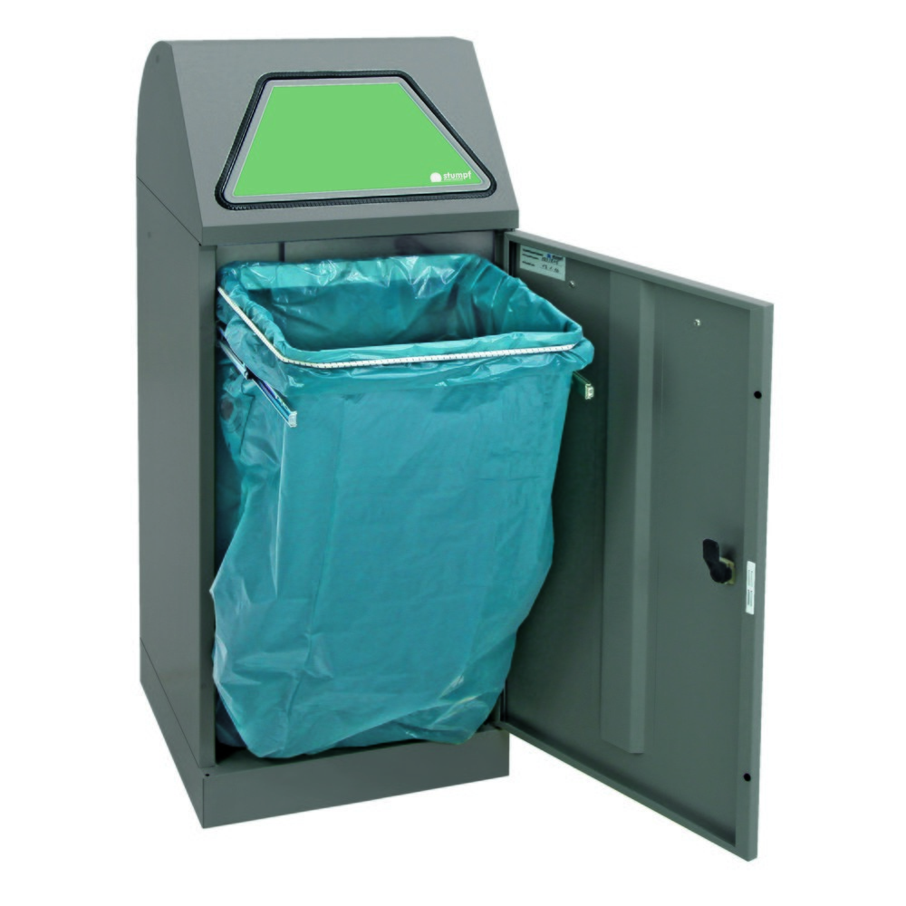 Produktabbildung Nr. 4: stumpf® Wertstoffsammler, mit Abfallsackhalter, Stahlblech, verzinkt, 75 Liter, graualuminium