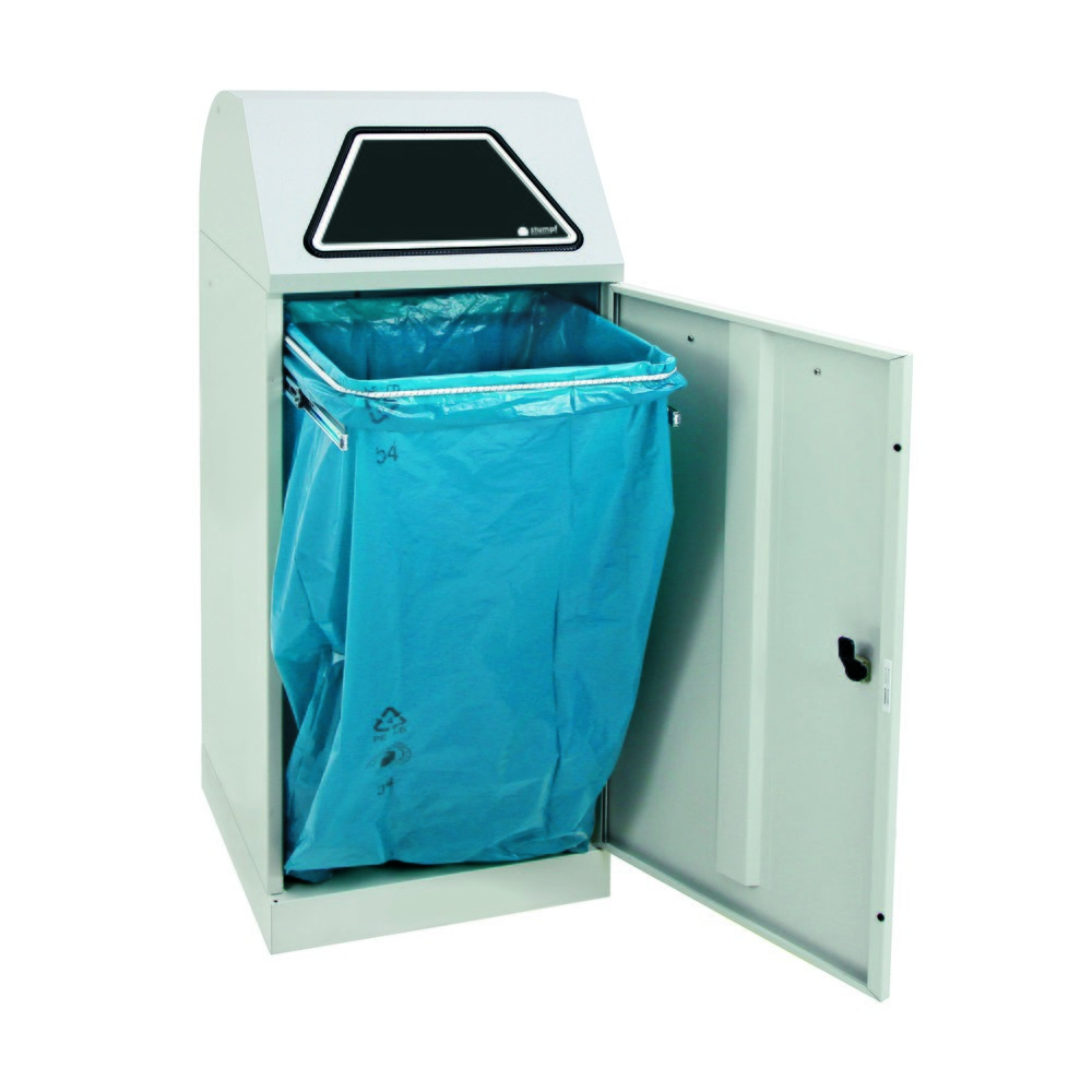 Produktabbildung Nr. 4: stumpf® Wertstoffsammler, mit Abfallsackhalter, Stahlblech, verzinkt, 120 Liter, lichtgrau