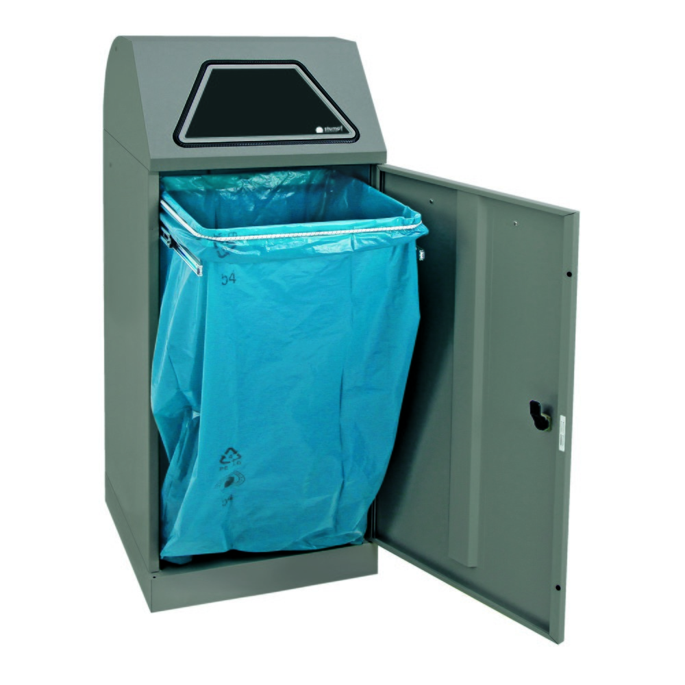Produktabbildung Nr. 4: stumpf® Wertstoffsammler, mit Abfallsackhalter, Stahlblech, verzinkt, 120 Liter, graualuminium