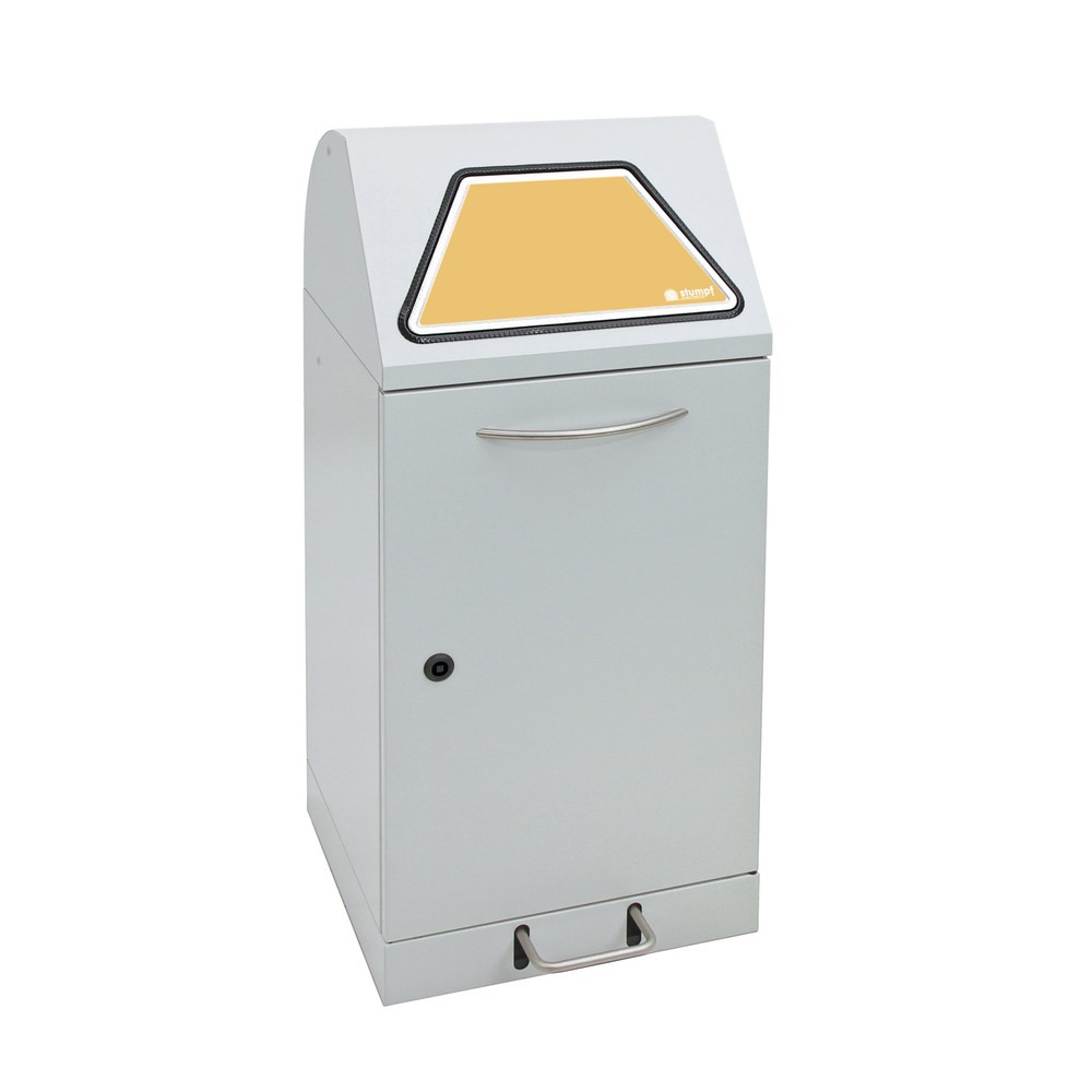Produktabbildung Nr. 1: stumpf® Wertstoffsammler mit Fusspedal, inkl. Abfallsackhalter, Stahlblech, verzinkt, 60 Liter, lichtgrau