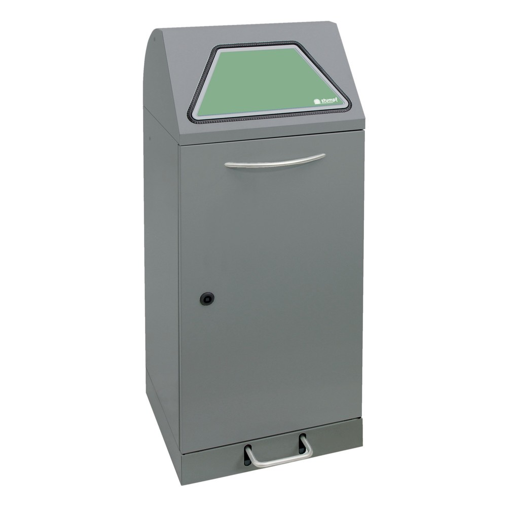 Produktabbildung Nr. 1: stumpf® Wertstoffsammler mit Fusspedal, inkl. Abfallsackhalter, Stahlblech, verzinkt, 75 Liter, graualuminium