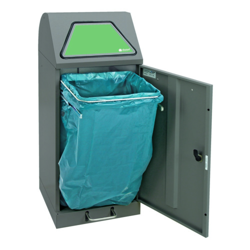Produktabbildung Nr. 5: stumpf® Wertstoffsammler mit Fusspedal, inkl. Abfallsackhalter, Stahlblech, verzinkt, 75 Liter, graualuminium