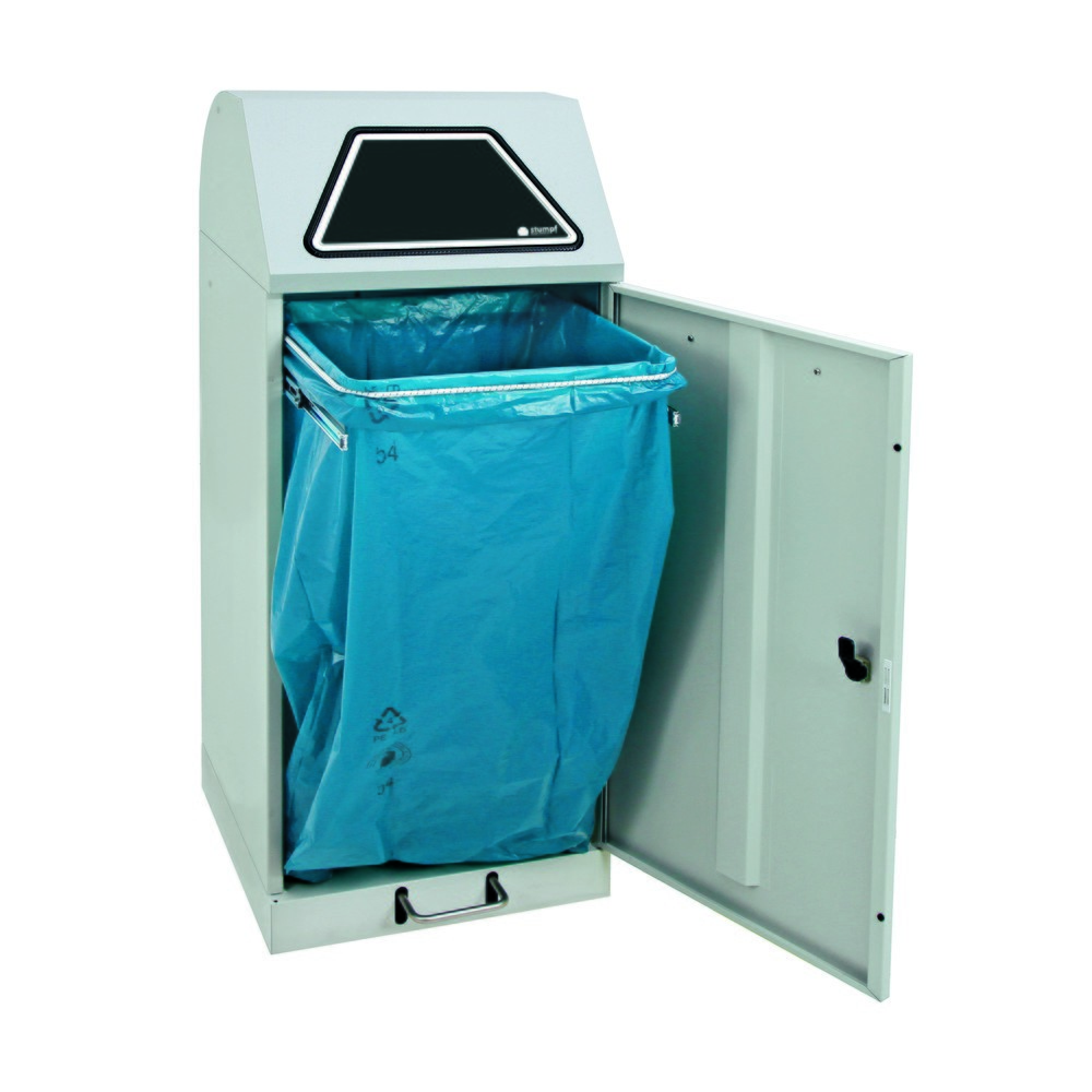 Produktabbildung Nr. 5: stumpf® Wertstoffsammler mit Fusspedal, inkl. Abfallsackhalter, Stahlblech, verzinkt, 120 Liter, lichtgrau