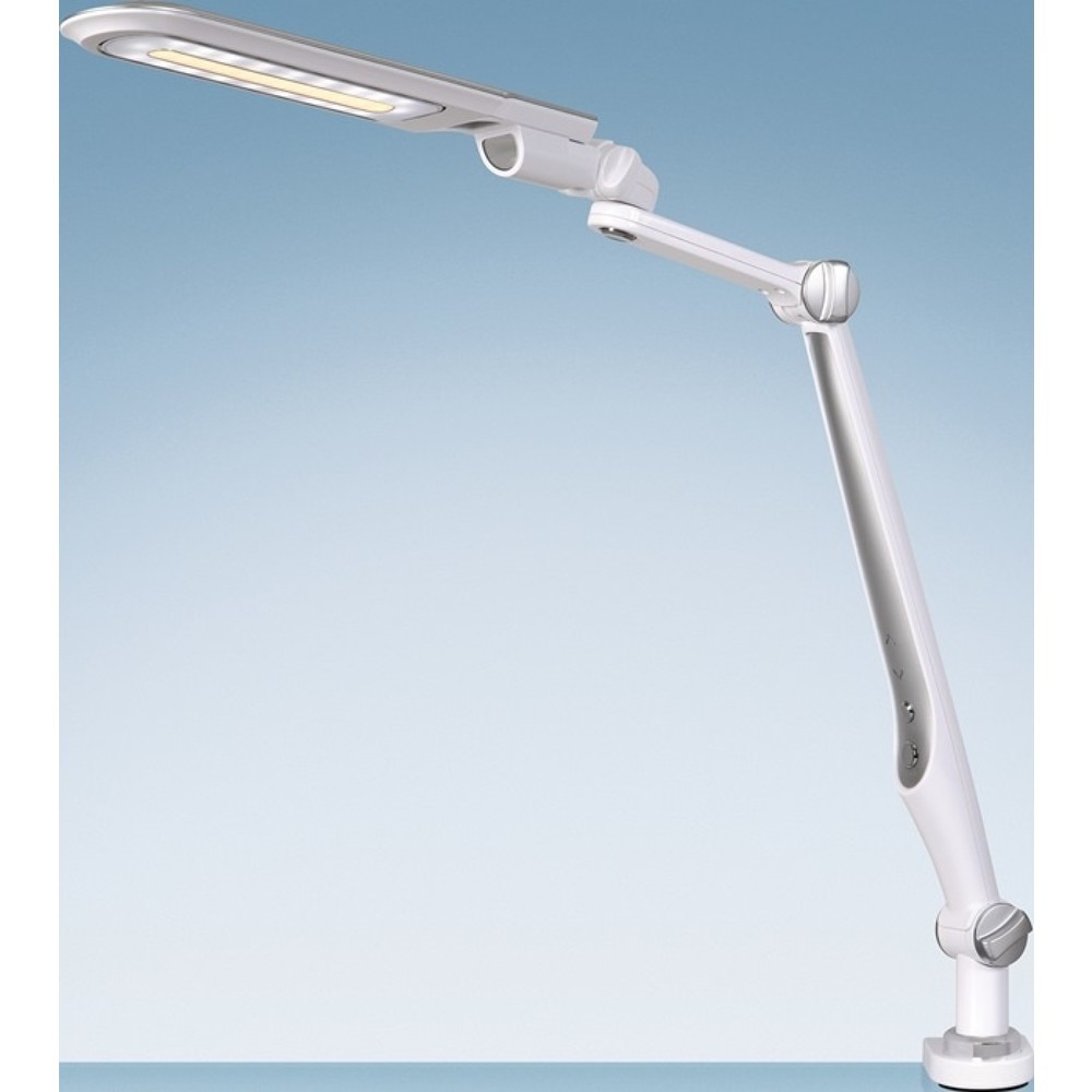 Produktabbildung Nr. 3: styro Schreibtischleuchte LED Multiflex, mit Standfuß und Klemme, ABS, Eisen, PS weiß/silber Höhe 600 mm, LED