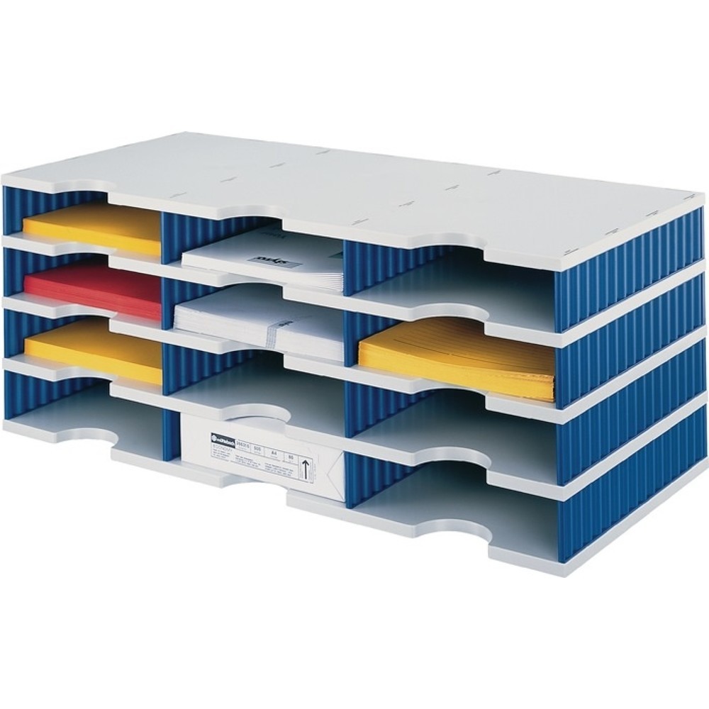 Produktabbildung Nr. 2: styro Sortierablage Trio, H363xB723xT331mm, 15 Fächer, Polystyrol grau/blau