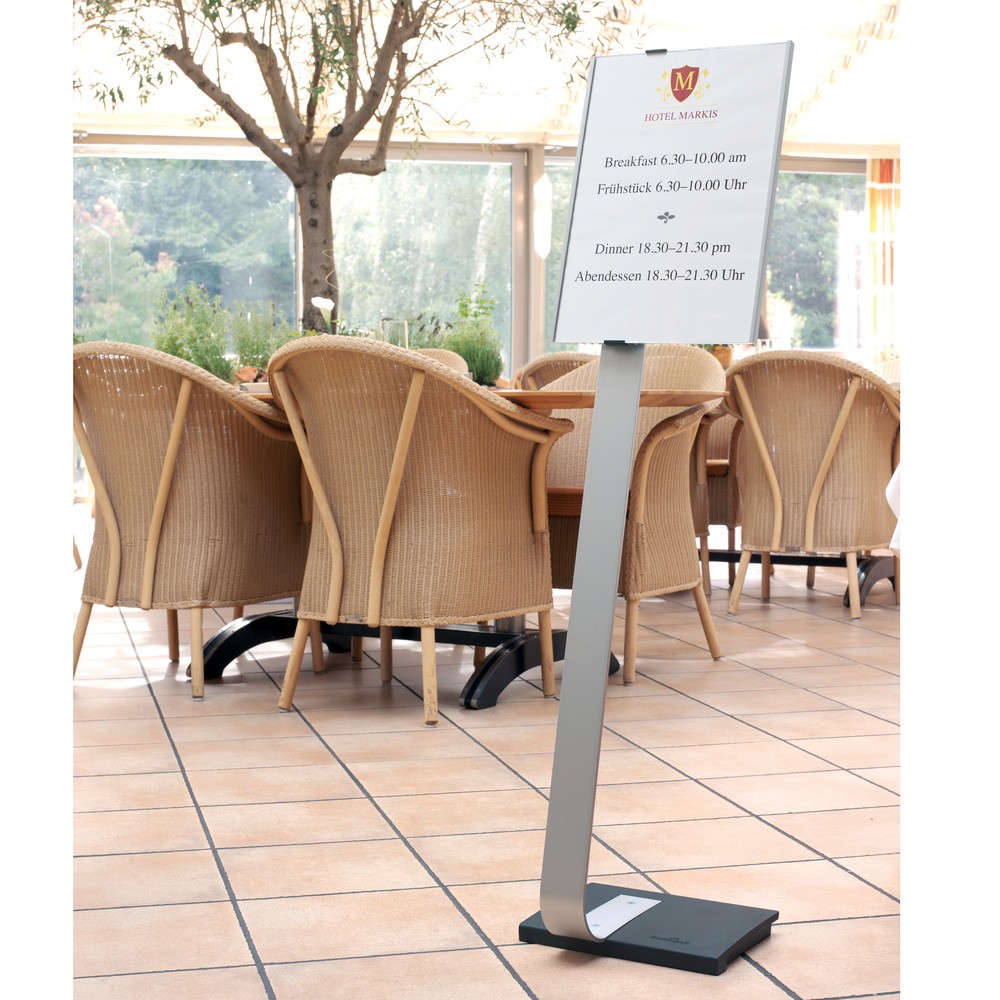 N° de l'image du produit 2 : Support au sol DURABLE Info Sign avec tableau en aluminium, DIN A3
