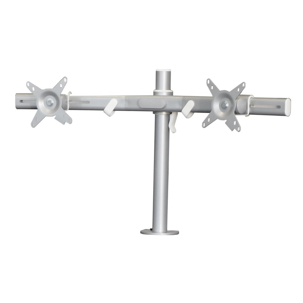 Illustration du produit: Support d’écran double VESA 75 / 100 pour poste de travail mobile WMD Jungheinrich, horizontal, colonne