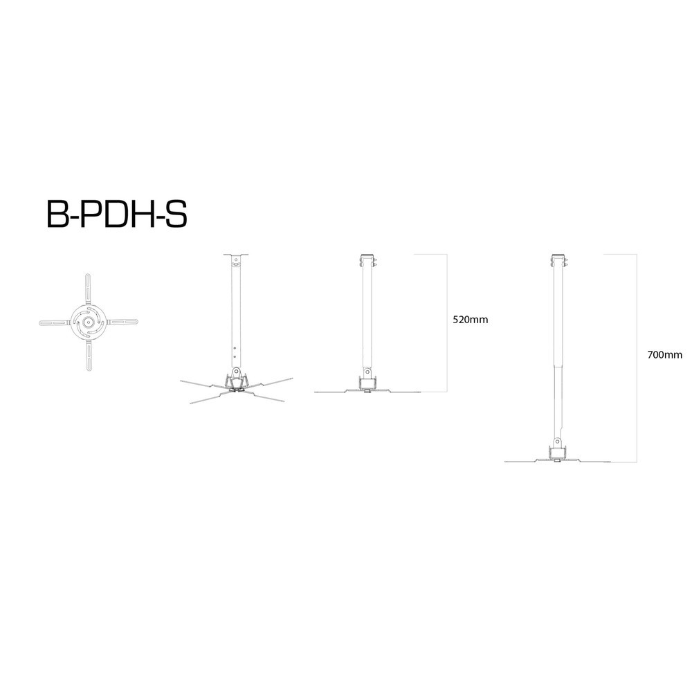 Produktabbildung Nr. 2: Support de projecteur B-PDH-S, anthracite