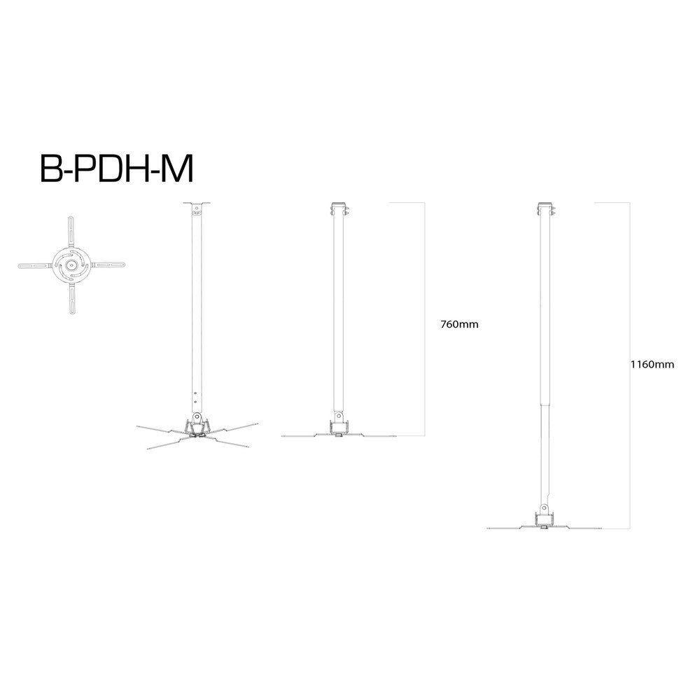 Produktabbildung Nr. 2: Support de projecteur B-PDH-M, anthracite
