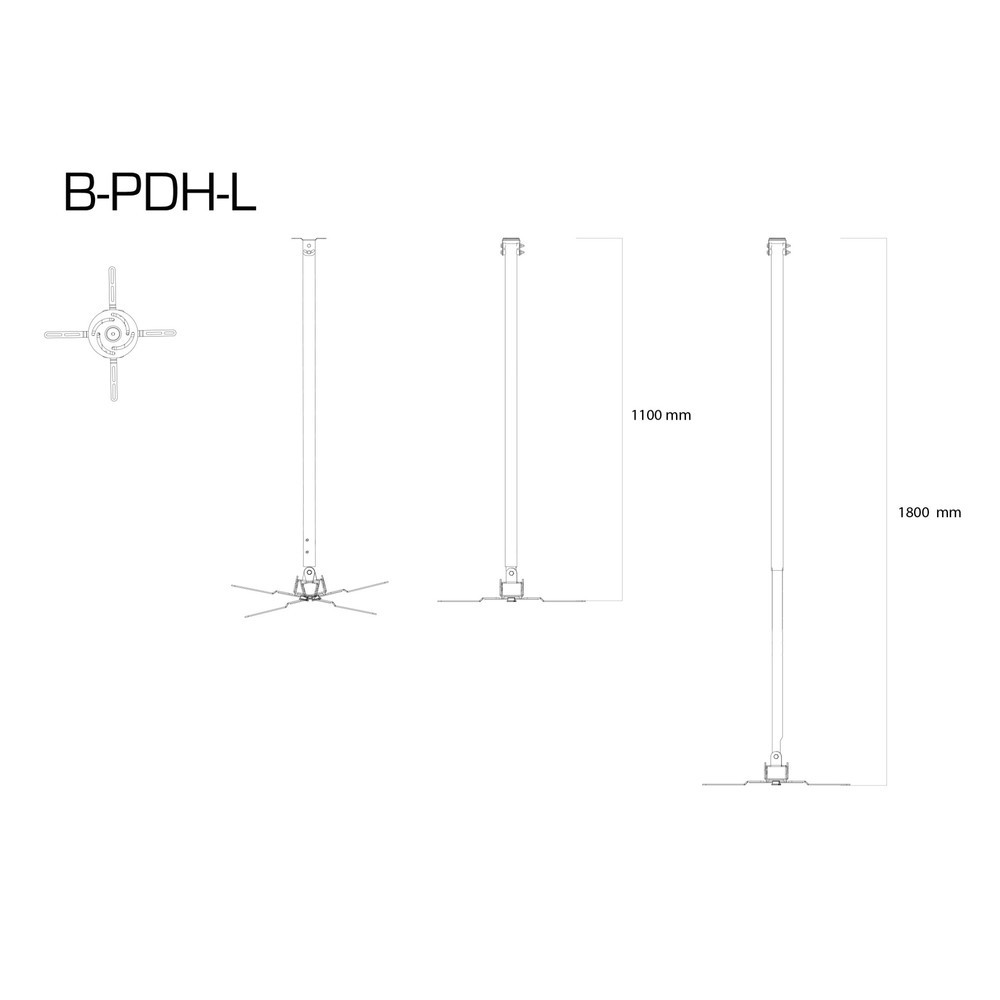 Produktabbildung Nr. 2: Support de projecteur B-PDH-L, anthracite