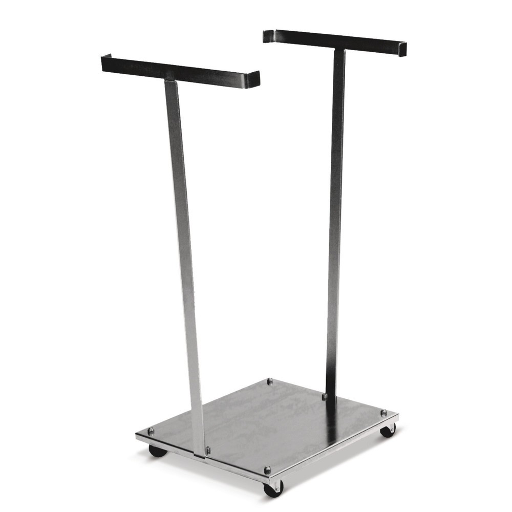 Illustration du produit: Support pour sac poubelle Kongamek, 120 litres, 4 roulettes directrices, ouvert