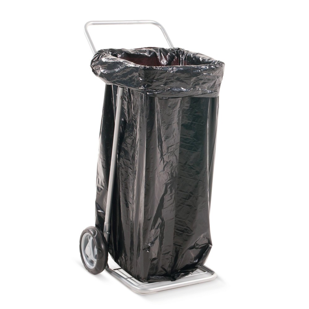 Illustration du produit: Support pour sac poubelle Kongamek, avec 2 roues pour bandage vulcanisé, jusqu’à 125 litres, capacité de charge 50 kg, ouvert