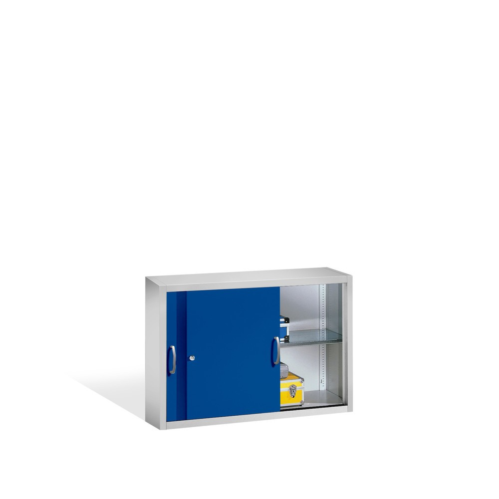 Produktabbildung Nr. 3: Surmeuble pour armoire à portes coulissantes d’atelier C+P, 1 tablette, H x l x P 790 x 1 200 x 400 mm, bleu gentiane, gris clair