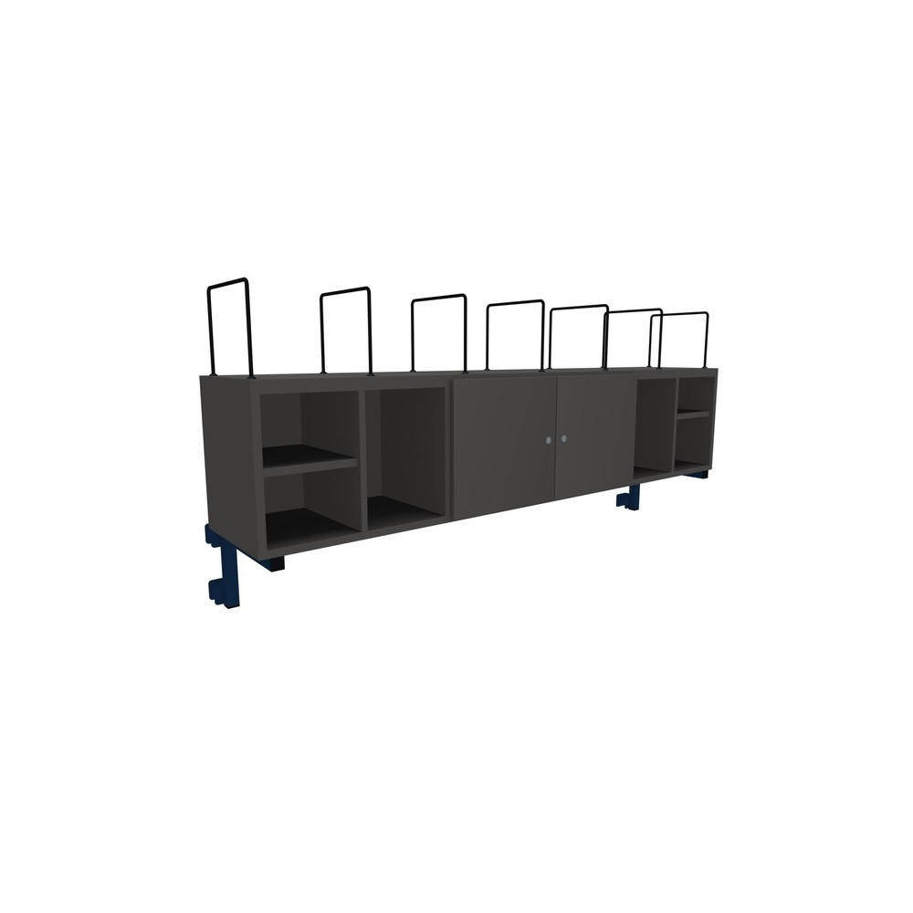 Produktabbildung Nr. 2: Système d’armoire pour tables d’emballage avec portes, séparateurs et tablettes, gris clair