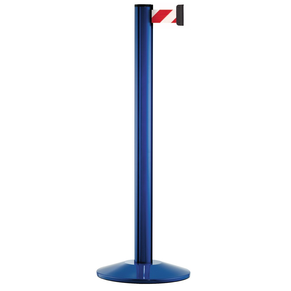 Illustration du produit: Système de guidage de personnes Classic, poteau bleu, strié en diagonale rouge/blanc