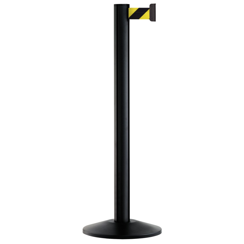 Illustration du produit: Système de guidage de personnes Extend, poteau noir, strié en diagonale noir/jaune