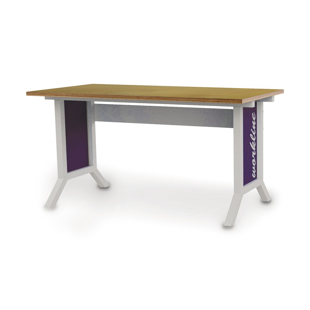 Illustration du produit: Système de poste de travail, table de base, réglage de la hauteur par pinces Bedrunka+Hirth, bleu cobalt