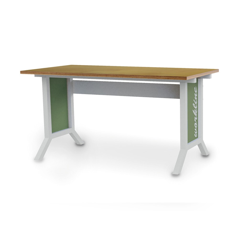 Produktabbildung Nr. 1: Système de poste de travail, table de base, réglage de la hauteur par manivelle Bedrunka+Hirth, vert réséda